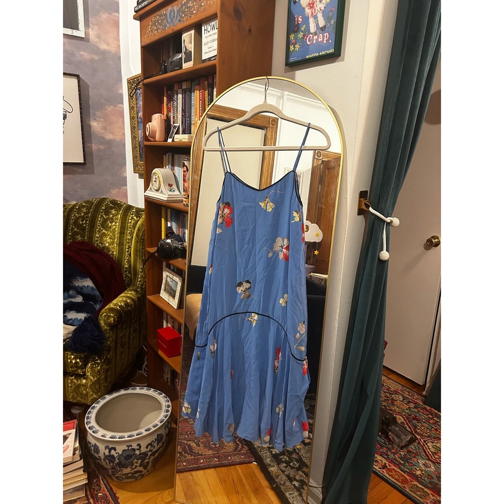 Blue Floral Ganni Midi Dress